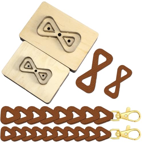 GLOBLELAND 2 Pcs Patchwork Leather Cutting Die Set Cutting Wooden Base Dies Leather Punch Die Cut Templates for Handmade DIY Craft Cloth - style: Patchwork