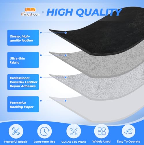 Self-Adhesive Leather Repair Patch, Vinyl Repair Kits for Couch | Glossy, Self-adhesive, quick repair, strong stick, large size, couch repair patch, furniture repair tape, cut to size - color: Glossy Dark Brown, size: 3.5X79 Inch