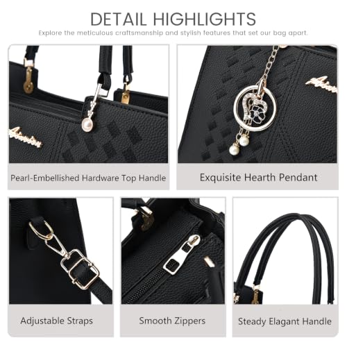 ALARION Purses and Handbags for Women Satchel Purse,PU Leather Tote Bag Crossbody Top Handle Bags with Zipper - color: Lizi Coffee