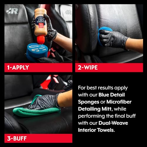 Griot's Garage Leather 3-in-1, Leather Cleaner and Conditioner for Car Leather Seat Upholstery, Sofa, Jacket, Shoes, and More, Cleans, Conditions, and Protects, 16 Oz, 11019