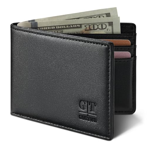 Gostwo RFID Blocking Bifold Wallet for Teen Boys & Men, Credit Card Holder - color: Black Dark