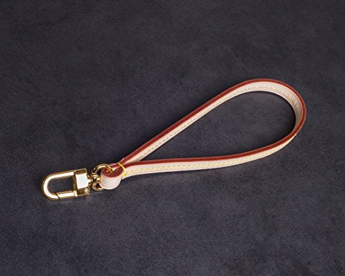 Replacement Hands-Free Wristlet Strap Vachetta Leather for Pochette Wallet and Clutch (Apricot)