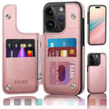 DJDUCK Designed for iPhone 16 Pro Max Case Wallet with Card Holder, [Magnetic Clasp Cover] [RFID Blocking Leather Protection] Shockproof Women Men Cases 6.9 Inch for Apple 16 Pro Max Rose Gold - color: Rose Gold