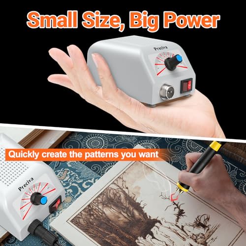 LH20 Portable Wood Burning Pen Kit - 30 Tips, Adjustable Temperature up to 800°C/1472°F, 25W Fast Heating, Safe for Pyrography on Wood & Leather