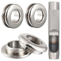 4 Sets Brass Grommets Kit Eyelets and Grommets 11mm Inside Hole Size with 16mm Leather Hole Punch Tool Handbag Purse Hardware Screw Grommets for Repair and Making Leather Crafts (Silver) - color: Silver