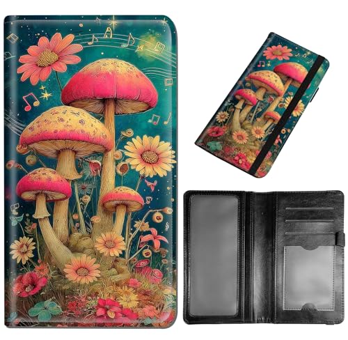 DEGDFSGR Checkbook Cover PU Leather Checkbook Covers for Women for Duplicate Checks, Check Book Covers with RFID Blocking Function for Personal Checkbook, Floral Mushroom - color: Floral Mushroom