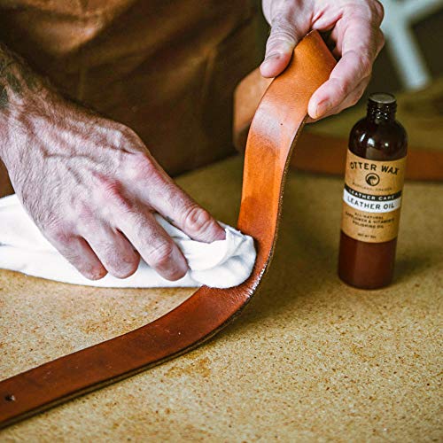 Otter Wax Leather Cleaner & Conditioner | All-Natural Conditioning Oil for Boots, Furniture Auto Seats Jackets Shoes & Bags - size: 5 Fl Oz