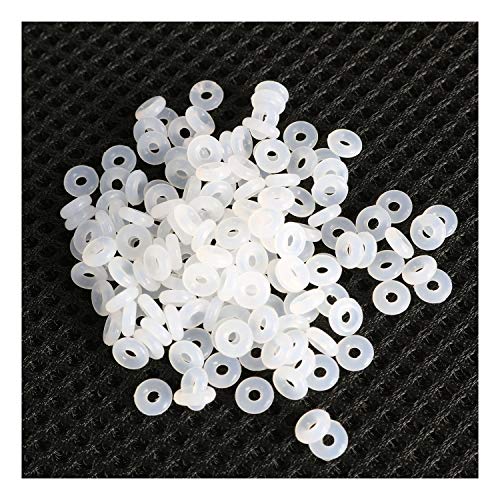 100-Pack Rubber Stopper Spacer Transparent O Rings,Jewelry Findings Making End Clasp Beads Gasket for Bracelet Necklace DIY Handmade Craft Accessories OD6mm, ID2mm - color: Transparent