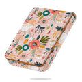 Business Card Holder, PU Leather Printing Business Card Case Pocket with Magnetic Shut, Portable Business Card Carrier Holder for Women or Men (Flower-Pink) - color: Flower-Pink
