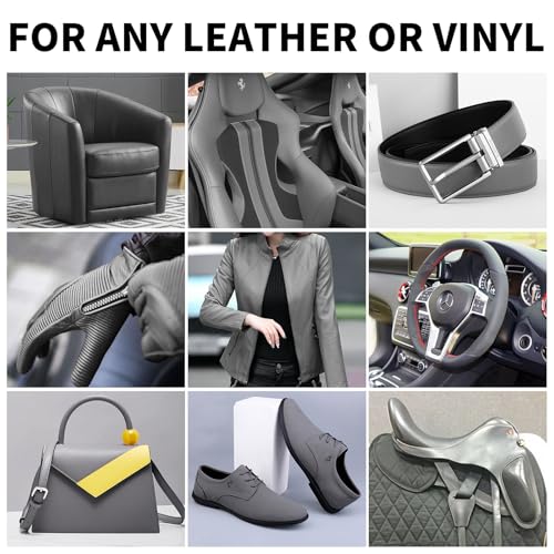 Leather Recoloring Balm,8.5oz Leather Color Restorer,Dark Gray Leather Repair kit for Furniture and Car Interior,Leather Couch Scratch Repair,Leather Dye Paint for Faded,Cracked and Damaged Leather - color: Dark Gray, size: Leather Recoloring Balm