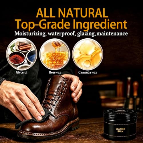Leather Boot Care Kit, Leather Nourish Balsam & Protector Spray | Clean, Nourishes, Protect - Prevents Water Salt Dust for Boots, Leather Shoe