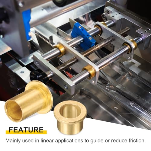 uxcell 4Pcs Flange Sleeve Bearings, 10mm Bore x 12mm OD x 20mm Length, Self-Lubricating Sintered Bronze Bushings - size: 10x12x20mm