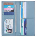 Ultra Slim Thin Leather Women Wallet RFID Blocking Credit Card Holder Bifold Long Ladies Billfold - color: 2- Light Blue
