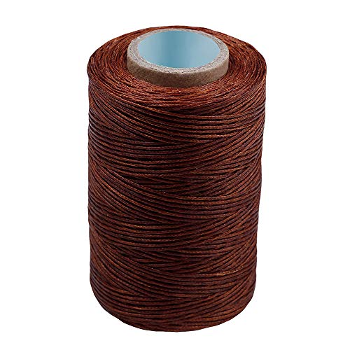 284Yards Leather Sewing Waxed Thread, 0.8mm Waxed Thread for Bookbinding | Waxed Thread for Bookbinding, Upholstery Thread Heavy Duty, Wax String for Leather Craft DIY/Bookbinding/Shoe Repairing - color: Light Yellow