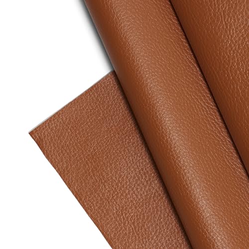 Textured Faux Leather Fabric, Smooth Pebble Grain Vinyl Sheets, Embossed Material, Upholstery, Fashion Apparel, Automotive, DIY and Crafting Pleather - Individual 1 Yard Cut 36"x54" (Ginger) - color: Ginger, size: 1 Yard
