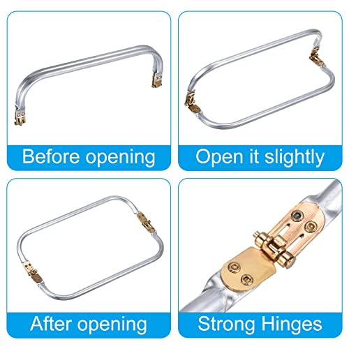 uxcell Metal Purse Frame 2Pcs, 10" Rectangle Lock Frame Kiss Lock Clasp Bag Frame Hardware Replacements for DIY Purse Handle Bag Making Sewing Craft Carpet - size: 10"