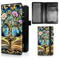 Check Book Cover for Personal Checkbook, Leather Business Checkbooks Plastic Insert Flap Card Holder Pen Hoop Holder with RFID Blocking Slim Wallet for Duplicate Checks Women Men, Book Tree - color: Book Tree