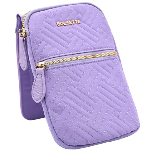 Magnetic Hip Pouch - RFID Blocking Pouch and Key Fob Protector - Zippered Pocket, Magnetic Snaplock Attachment - Lightweight Travel Wallet, Hip Bag for Concerts and Errands - Lavender Quilt - color: Lavender