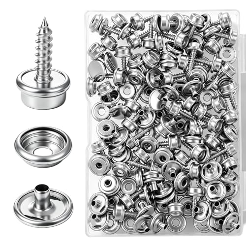 150PCS Stainless Steel Canvas Snap Button Kit, Metal Snaps Fasteners