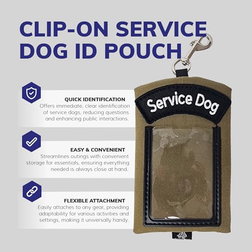 ActiveDogs Service Dog ID Card Pouch, Clip-On Badge Holder, Coyote Brown - color: Coyote Brown