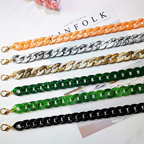 Aumey Clear White Black Brown Acrylic Chain Clutch Purse Strap Handles Bag Handbag Purse Replacement Chains 40 Inches - color: multicolored4