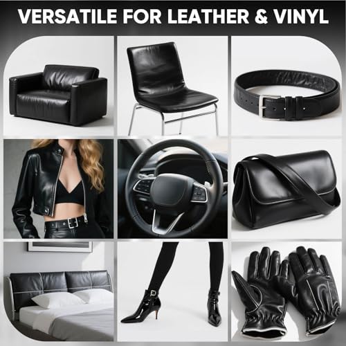 Leather Recoloring Balm - Scratch Repair & Color Restore Kit for Faded Leather, Leather Couch & Car Seats - 12OZ Leather Restorer Balm for Furniture, Auto Interior, Vinyl, Accessories (Black) - color: Black, size: 12 OZ