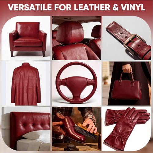 Leather Recoloring Balm - Scratch Repair & Color Restore Kit for Faded Leather, Leather Couch & Car Seats - 10OZ Leather Restorer Balm for Furniture, Auto Interior, Vinyl, Accessories (Maroon) - color: Maroon, size: 10 OZ