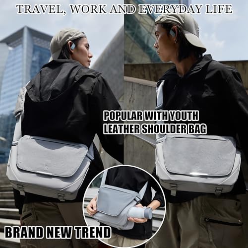 FSD.WG Shoulder bag Crossbody Bags for Men messenger bags fit 12" iPad Casual Daypack - color: 58grey