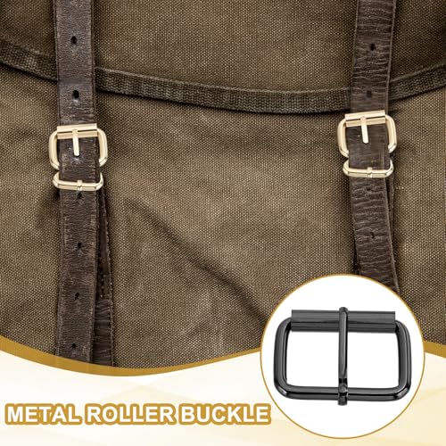 PATIKIL Metal Roller Buckle, 10Pcs 1.5 Inch (38mm) Belts Hardware Multi-Purpose Pin Buckles for Bags Leather Belt Strap DIY Crafts Dog Leash, Black