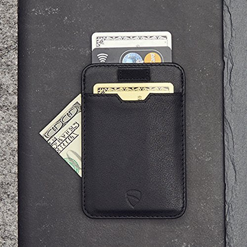Vaultskin CHELSEA Slim Leather Card Wallet for Men, RFID (Matt Black) - color: Matt Black
