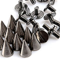 RUBYCA 1000 Sets 10MM Black Gunmetal Color Bullet Cone Spike Stud Metal Screw Back DIY Leather-Craft - color: Black, size: 1000 PCS