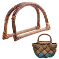 SUPERFINDINGS 2Pcs D-Shaped Wood Bag Handle Purses Handles Replacement Rattan Woven Wood Bag Handles Coconut Brown Wooden Handbag Replacements 11.5x18.5cm for Handcrafted Handbag DIY Accessories