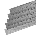 5 Pack | Pacific Arc, 6 Inch Stainless Steel Ruler with Inch/Metric Conversion Table. - style: 5 Pack | 6 in