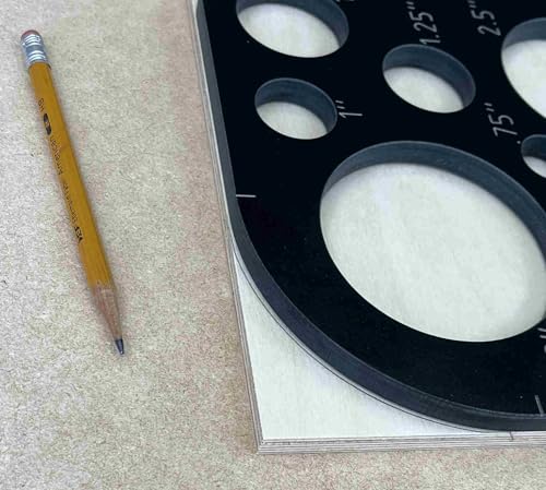 Woodhaven 300 Corner Radius Template, 11-Piece Phenolic Set | 4 corner radius sizes (1"-3") plus 7 circle templates (3/4"-3"), 3/8" phenolic, handheld or router table use