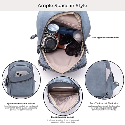Alldaily Large Sling Bag for Women Crossbody Purse Leather Fashionable Trendy Chest Bag for Travel, Fanny Pack (Blue) - color: Blue