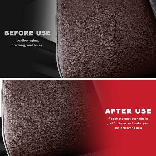 2 PCS Leather Repair Patch Tape, 4 x 8 Inch Self-Adhesive PU Vinyl Repair Patch Kit, Universal Waterproof DIY Leather Repair Tape for Car Seat Furniture Couch Chair (Dark Brown) - color: Dark Brown