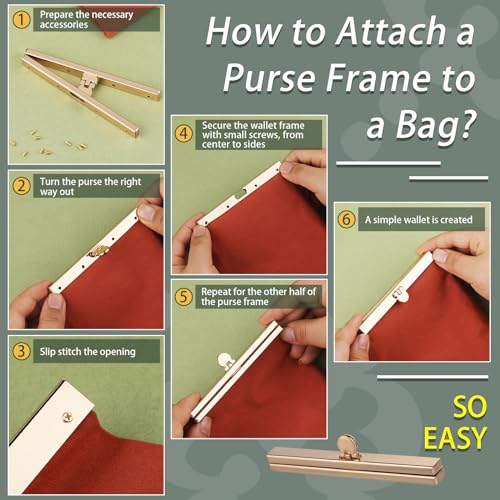 BUTUZE 6pcs Bag Clasps Purse, 4.52inches Metal Purse Frame Kiss Clasp Purse Frame, Purse Clasps for Bag Making, Metal Purse Frame Wallet Clasp, Bag Clasp for Purse Making, Bag Making - color: GOLD