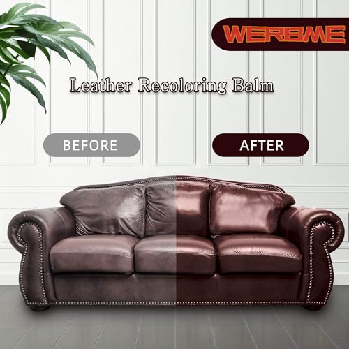 Leather Recoloring Balm & Mink Oil Leather Conditioner, Black | Restores faded leather, waterproof, scratch repair for couches, car seats, shoes & bags, Complete kit with mink oil & tools - color: Black