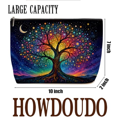 Lovdazzles Magical Tree of Life Makeup Bag for Women Mystical Forest Design Cosmetic Bag 02 - color: Multicolor 1814