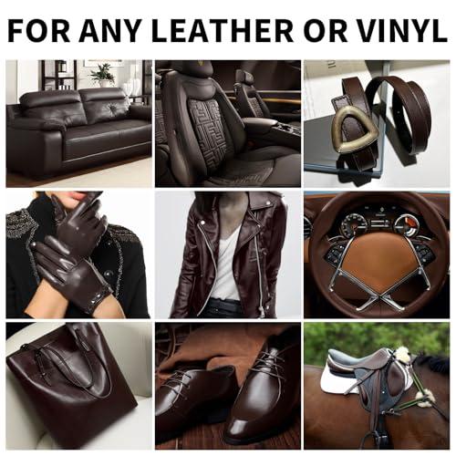 SHADAIWUYU 8.5oz Leather Recoloring Balm with 100ml Mink Oil,Dark Brown Leather Repair kit for Furniture and Car Interior,Leather Couch Scratch Repair,Leather Dye Paint,Mink Oil for Leather - color: Dark Brown, size: Leather Recoloring Balm+Mink Oil