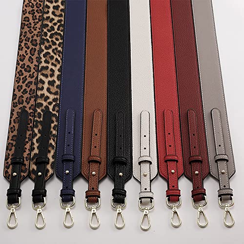 Grain Leather Purse Strap Adjustable Crossbody Replacement Straps for Handbags Monk Head Screws Detachable - color: Grey-long Type, size: Gold Clasps