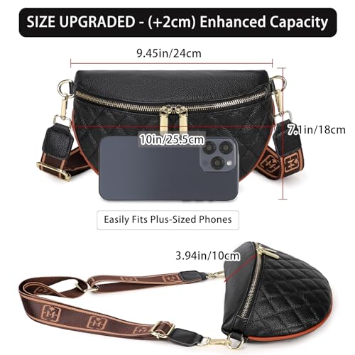 Genuine Leather Crossbody Bum Bags for Women Anti-theft Travel Fanny Pack - color: Pure Brown