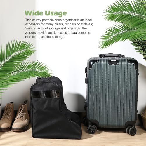 1 Pc Boot Bags for Cowboy Boots Portable Storage Bag for Travel Long Tube Shoes Bags Men Tall Shoe with Handle for Home Travel (Black) - color: Black