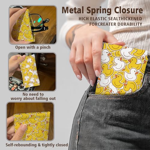 Eyeglasses Sunglasses Case,PU Soft Squeeze Top Glasses Pouch for Women Student,Animal Pattern Portable Anti Scratch - color: Yellow
