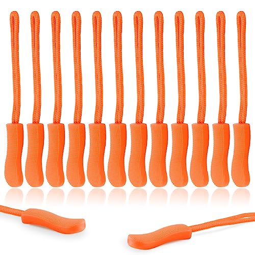 CooBigo 12Pack Zipper Pull Replacement, Golf Bag Zipper Pull Replacement Tab for Backpack, Jackets, Pants, Boots, Coats, Luggage - Orange(Universal Extender) - color: 08#- Orange 12pcs