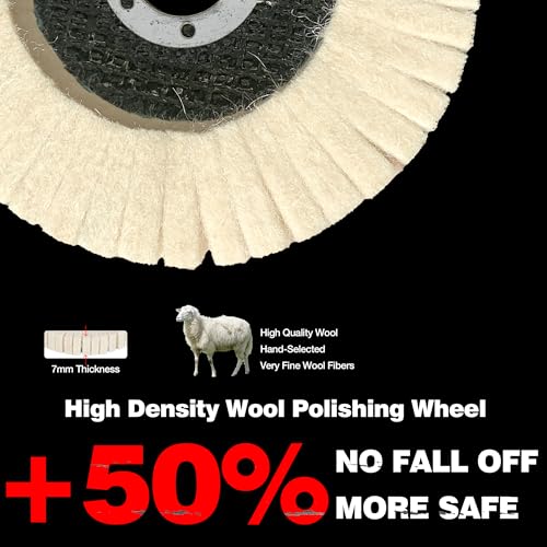 4.5" x 7/8" Vertical Wool Polishing Disc for Angle Grinder, 5 Pack | Wool Buffing Wheel Pad for Polishing Rough Surface to a Mirror Finish, for Metal Aluminum Marble Wood - style: 5pack-Vertical Wool Polishing Disc