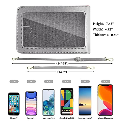 Crossbody Cellphone Purse Women Touch Screen Bag RFID Blocking Wallet Handbag Shoulder Strap - color: Silver-small, size: Small