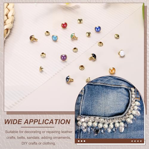 PATIKIL 7.5mm Turquoise Rapid Rivets, 30 Sets Leather Rivets Studs Rivet Double Cap Spikes Rivet for Leather Crafting for Decor Repair DIY Clothing Belts Bags Shoes, Amber - color: Amber
