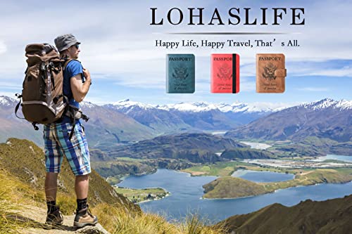 LOHASLIFE Passport Holder for Travel, Rfid Blocking Passport Cover Wallet - color: 120#Grey
