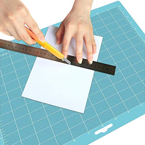 REALIKE 12x12 Cutting Mat for Silhouette Cameo 5/4/3/2/1 (3 Mats - StandardGrip, LightGrip, StrongGrip), Gridded Adhesive Non-Slip Cut Mat for Crafts, Quilting, Sewing, Scrapbooking and All Arts - color: Blue Transparent Purple -1, size: 12*12 Variety (3